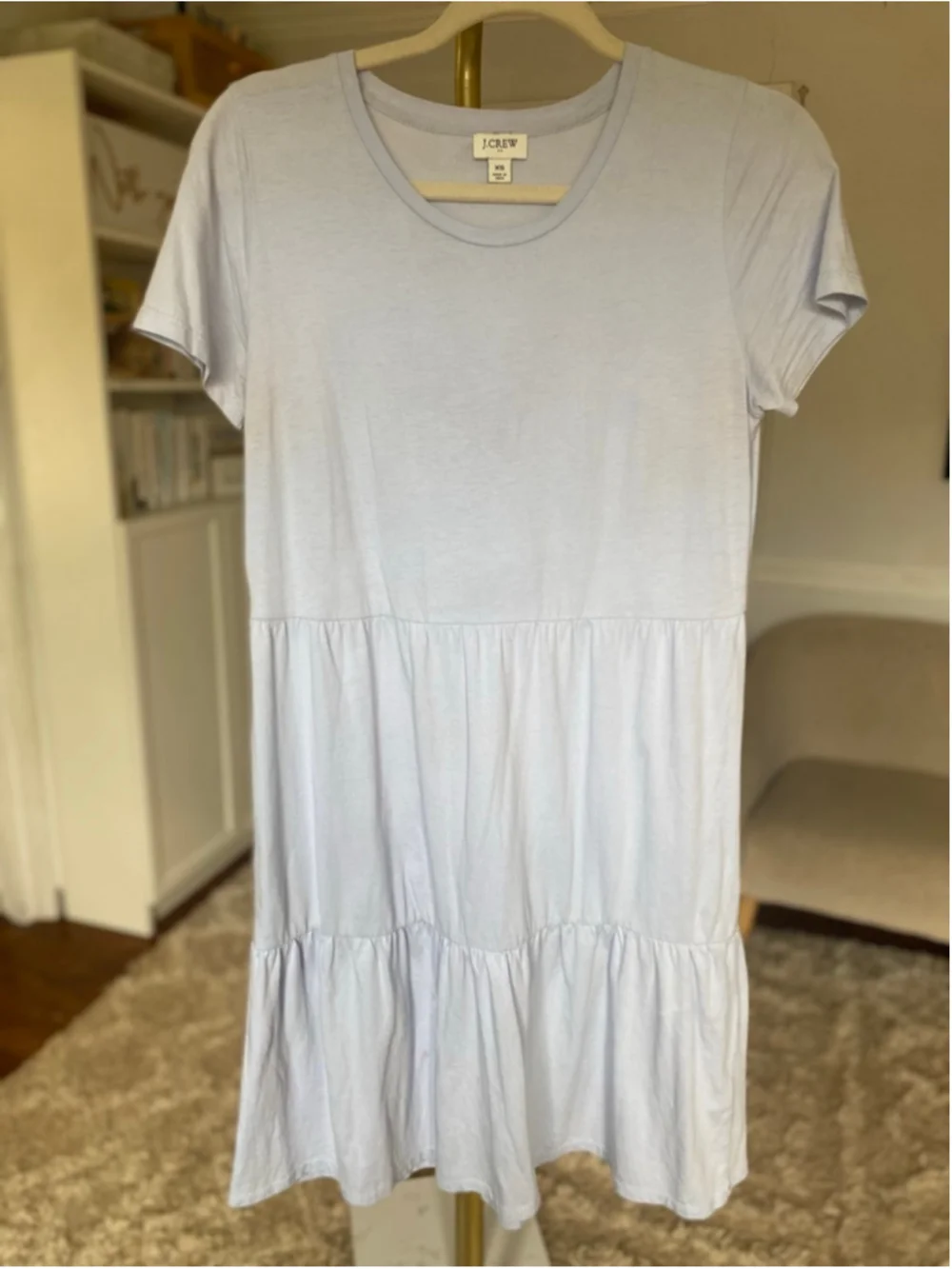 J. Crew Light Blue Cotton Babydoll Dress Quiet Luxury Clean Girl Preppy Classic - Picture 2 of 6